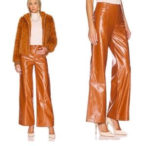 NWT free People brown pleather pants